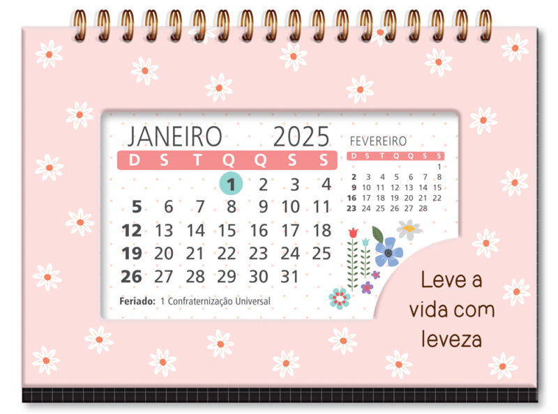 Calendário de mesa Margaridas