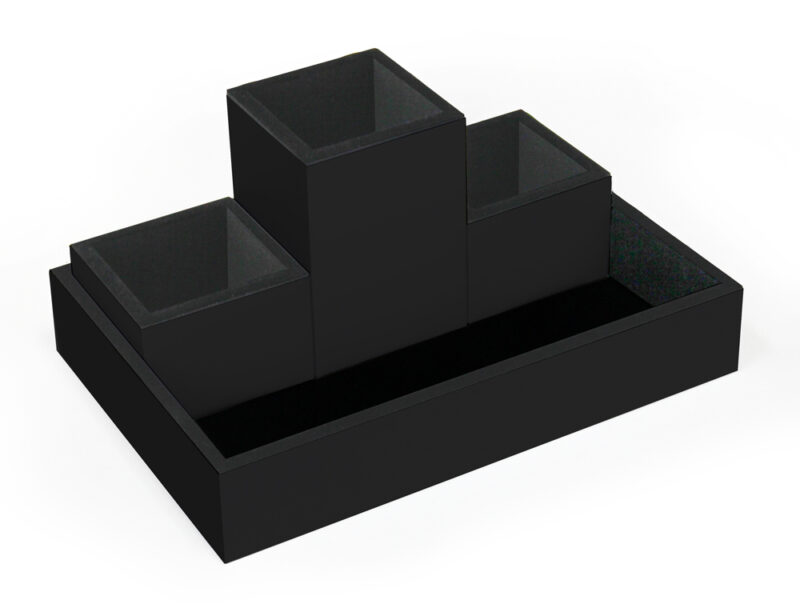 Organizador de mesa liso Preto