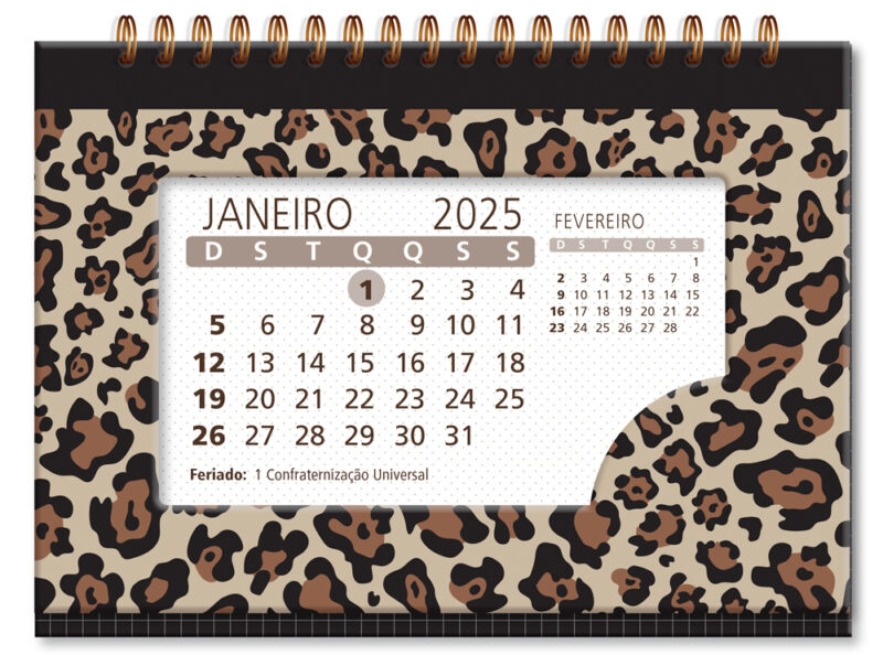 Calendário de mesa Oncinha