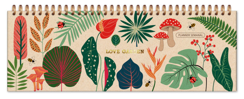 Planner Organizador semanal Love Garden Kraft