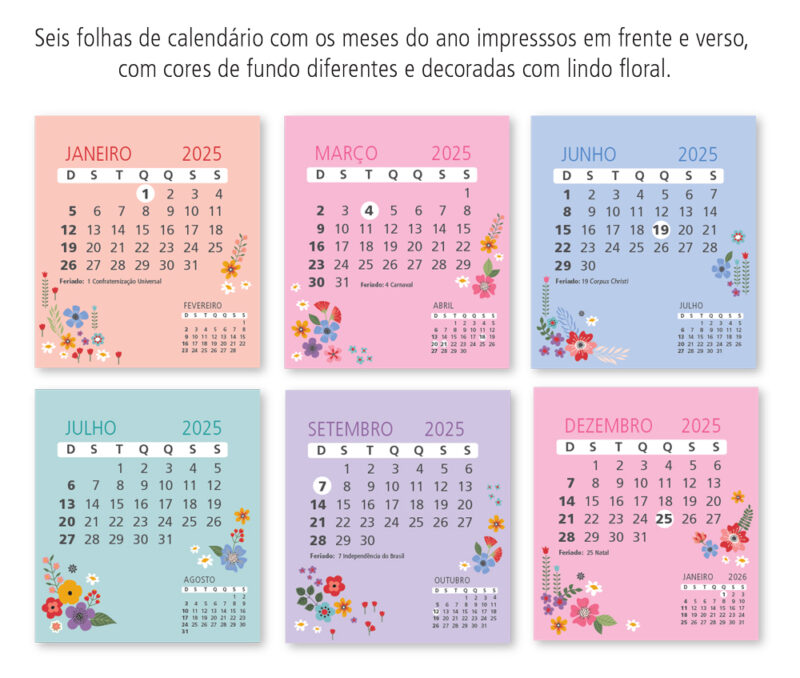 Calendário de mesa compacto Floral - Image 2