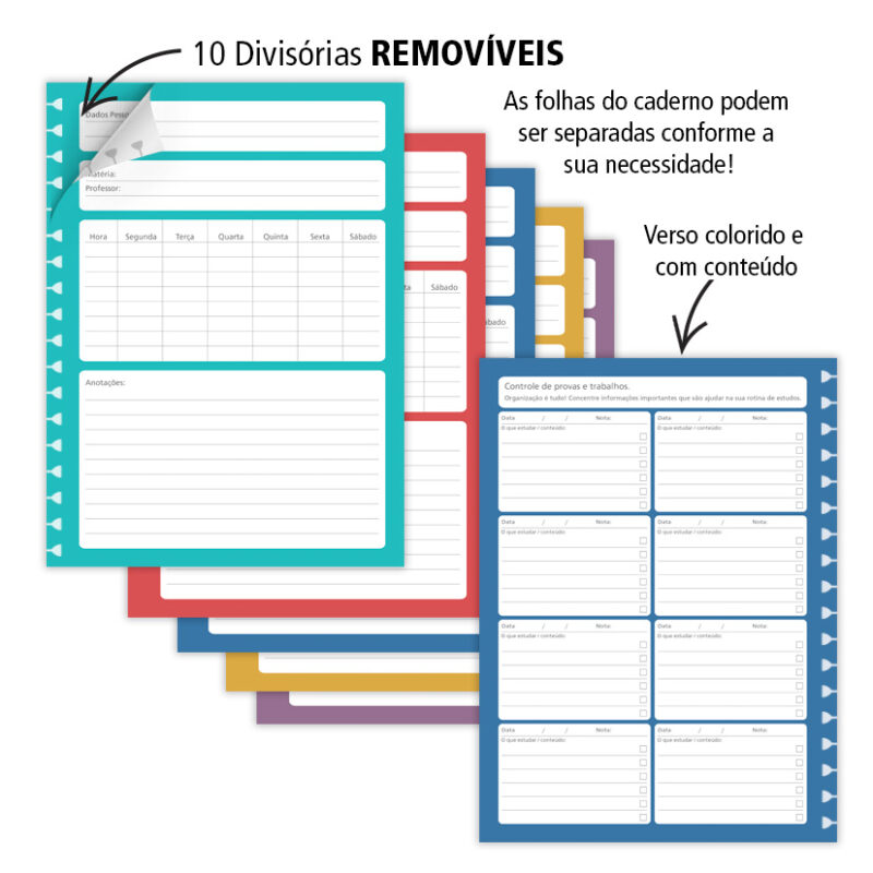 Caderno colegial 10 matérias Galhos - Image 4