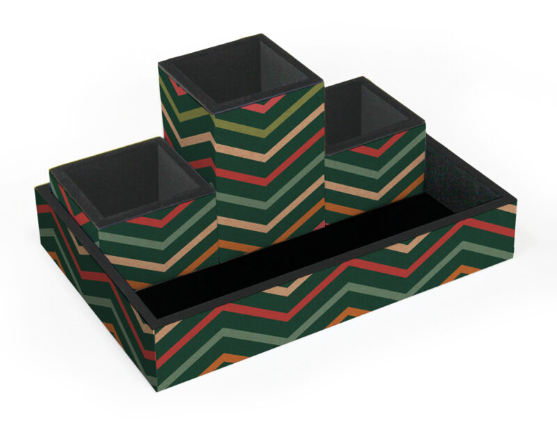 Organizador de mesa Kraft Zigzag