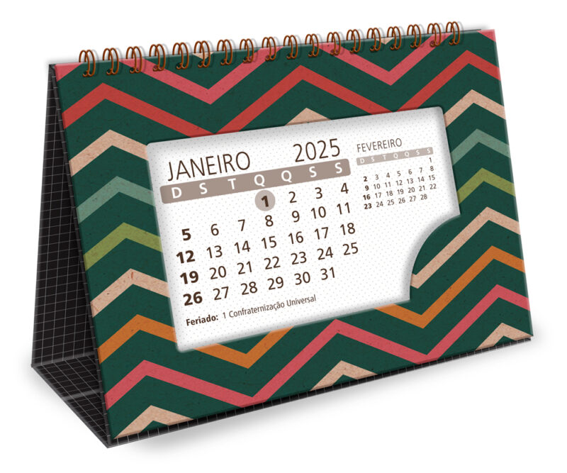 Calendário de mesa Kraft Zigzag - Image 2