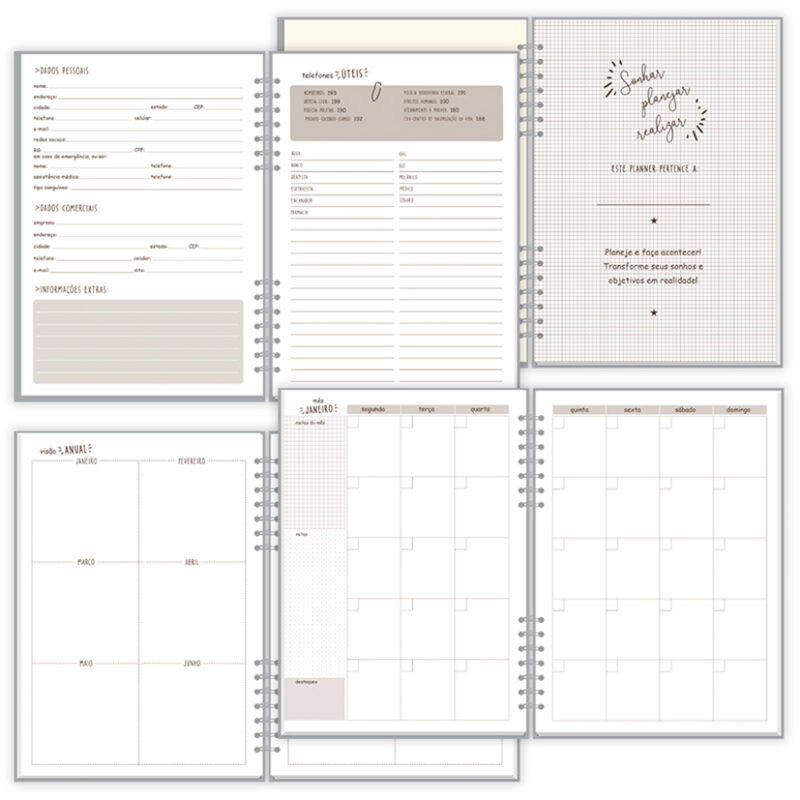 Planner Compacto mensal Kraft Curvas - Image 3