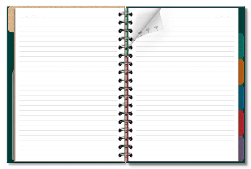 Caderno folhas removíveis liso Verde - Image 3