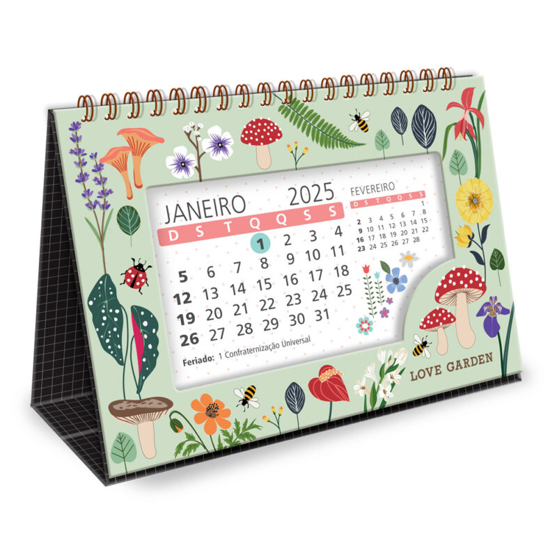 Calendário de mesa Love Garden verde flores - Image 2