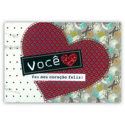 Cartão Mix Coração gliter